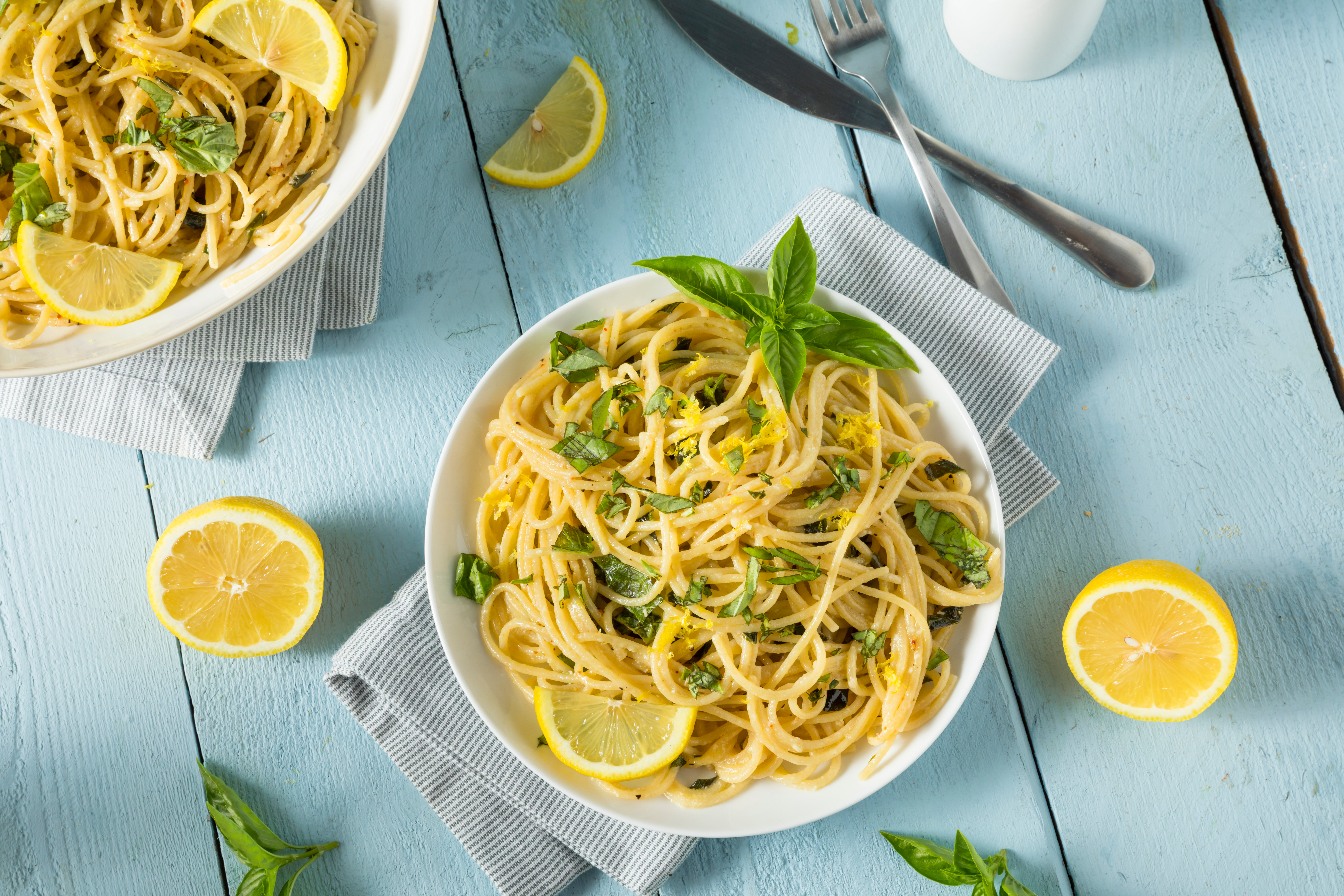 Lemon and Basil Spaghetti Pasta Recipe